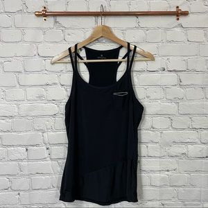Athleta black double strap raserback tank #103